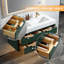 Solid wood 48'' Modern Wall Mounted Single Bathroom Vanity with Engineered Stone Top and Light-1449952629