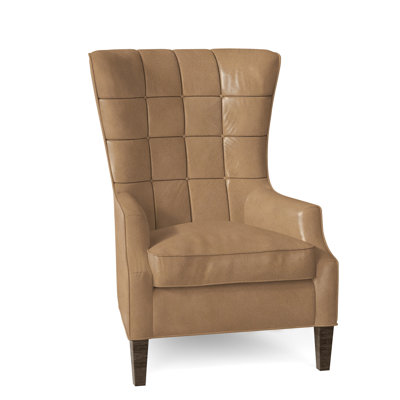 Gallin Leather Tufted Wingback Chair