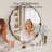 Round Wavy Mirror, Metal Frame Circle Mirror, Round Wall Mounted for Entryway, Bathroom, Vanity, Living Room,-115664926-114903705