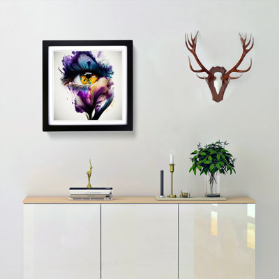 Iris Flower Double Exposure - Framed Print