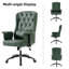 Fauteuil de direction traditionnel en similicuir de 46,5 po de hauteur avec accoudoirs réglables et dossier capitonné-876109146
