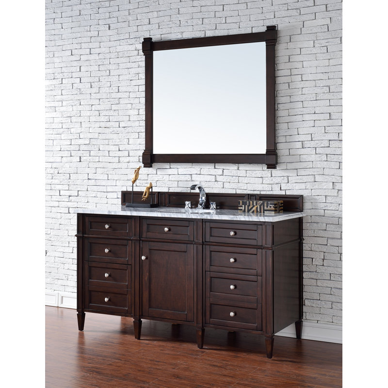 Brittany 60'' W Single Bathroom Vanity Base, Burnished Mahogany