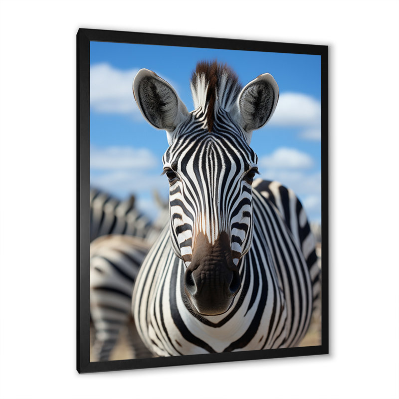 Crinium Afrique, harmonie de zèbres sur toile, Cadre photo noir, H 20 po x l 12 po x P 1 po