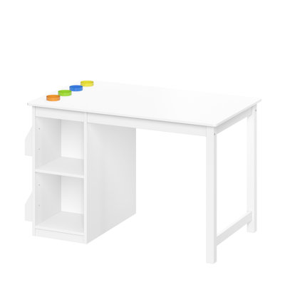 Riverridge Kids Playroom Art Activity Table With 2 Cubbies And 2 Bookracks - White