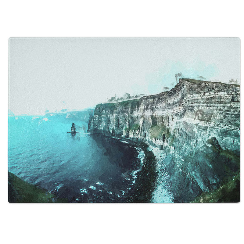 Tempered Glass Cliffs of Moher County Clare Chopping Board, 39 cm W x 28.5 cm L