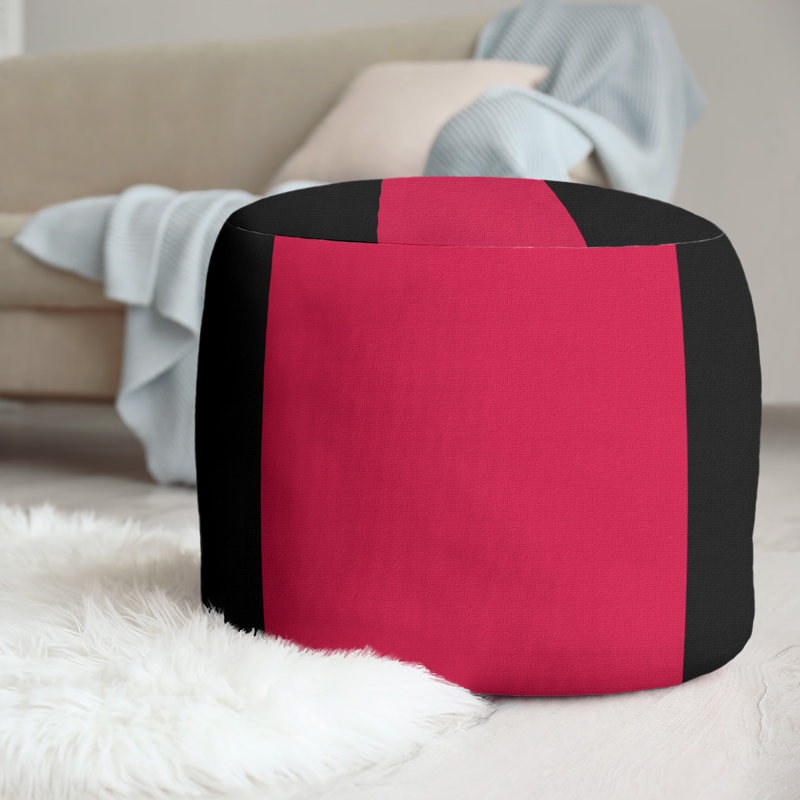 Repose-pieds repose-pieds rond 20,5" Houston, Noir / rouge / noir