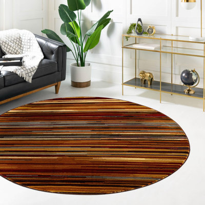 Tapis contemporain à rayures multicolores Baynebridge