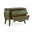 Commode décorative Deemston Bombe - Vert pistache, placage d'hickory, commode décorative 2 tiroirs avec façade incurvée