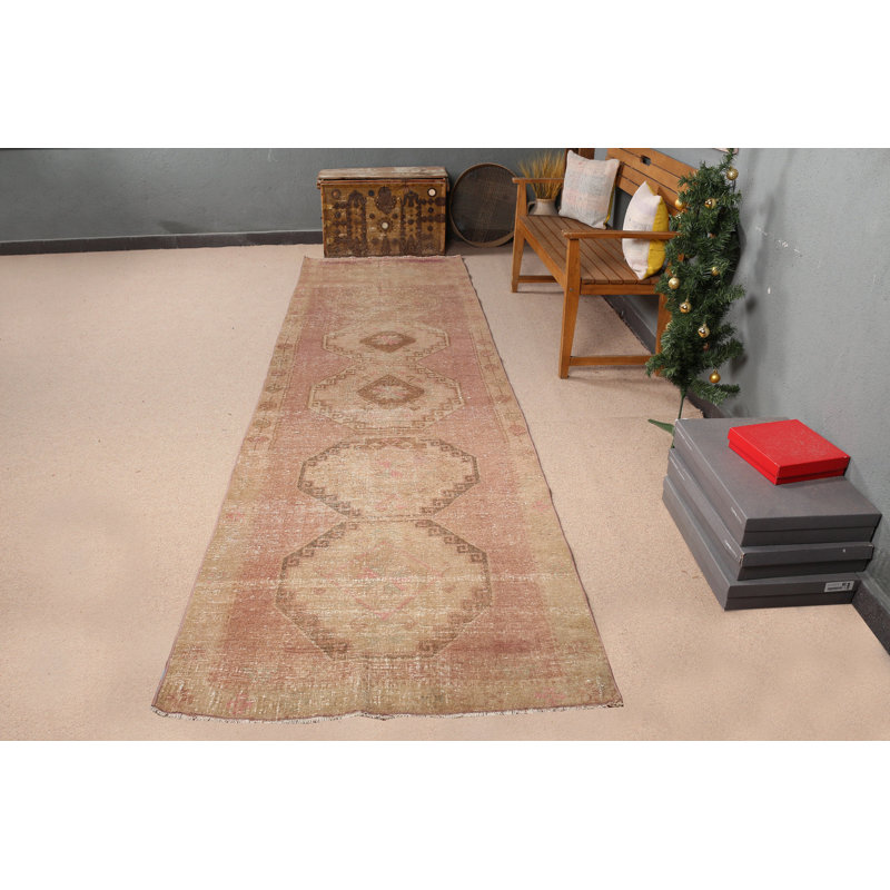 Découvrez le magnifique tapis de couloir turc Anatolian en mauve pour la cuisine et les escaliers