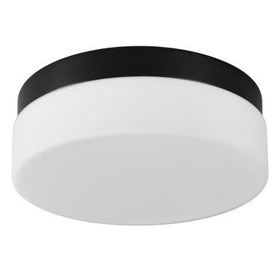 Plafonnier encastré moderne noir à DEL - Plafonnier rond de 12 po pour la chambre à coucher, la cuisine, le couloir et la salle de bain