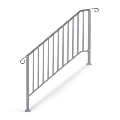 Sliver 4-Step Iron Stair Handrail