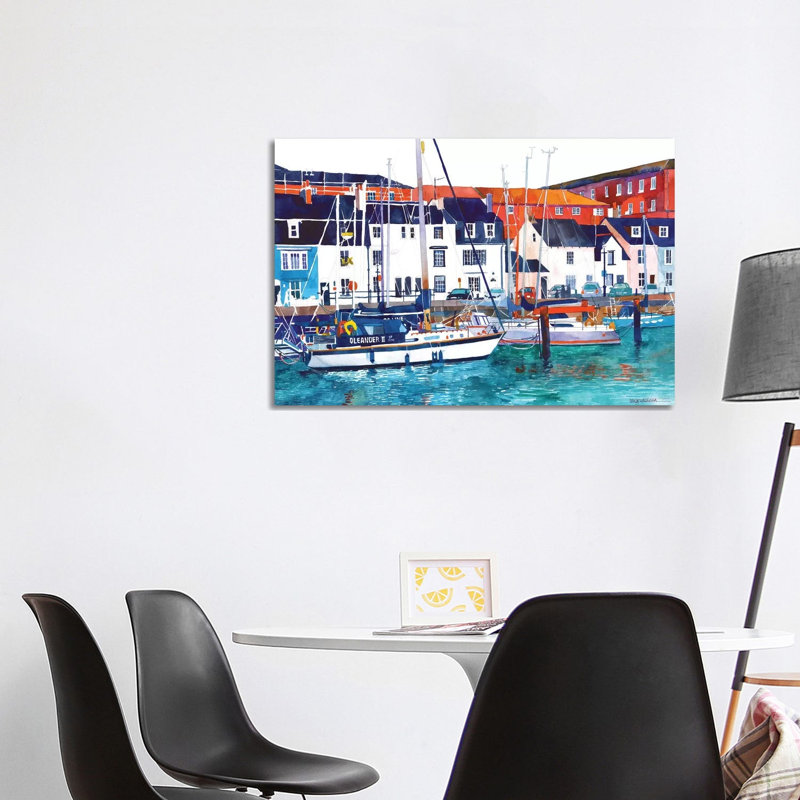 Port In Weymouth by Maja Wronska - Wrapped Canvas Gallery-Wrapped Canvas Giclée, 66.04cm H x 101.6cm W