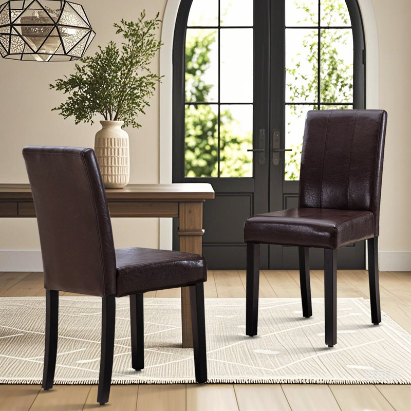 Chaises de salle à manger rembourrées Mordern Design, Brun