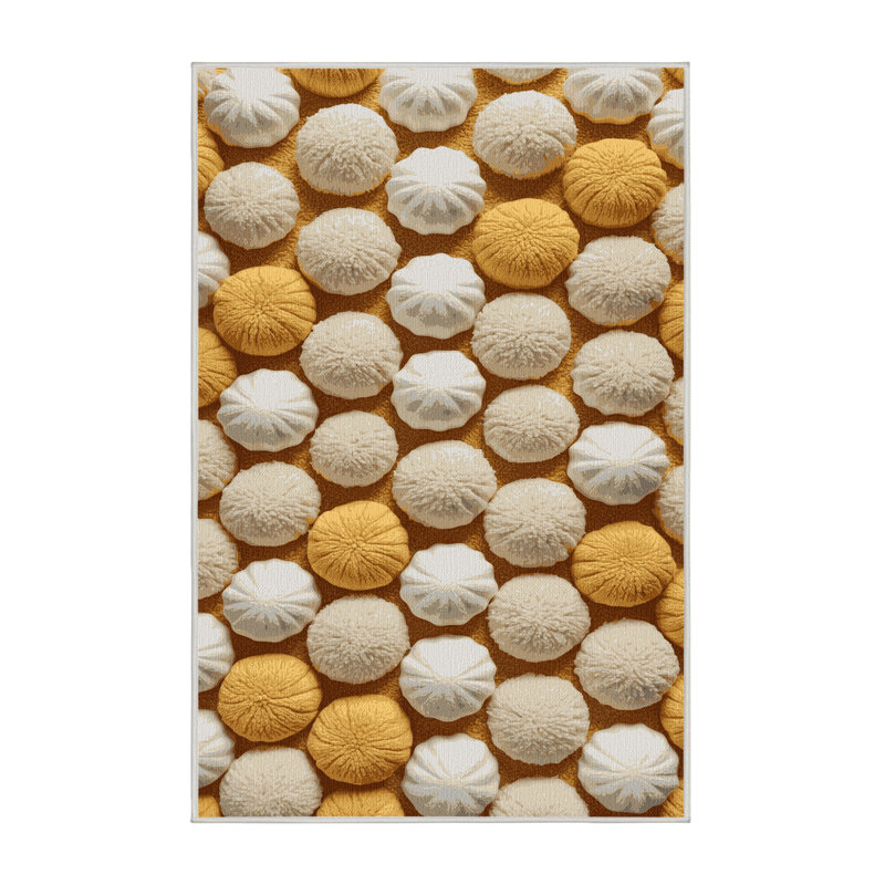  Washable Rasgulla Desserts Area Rug, Runner 2' x 4'