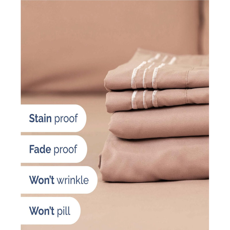 Queen Size Mauve Deep Pocket Microfiber Sheet Set