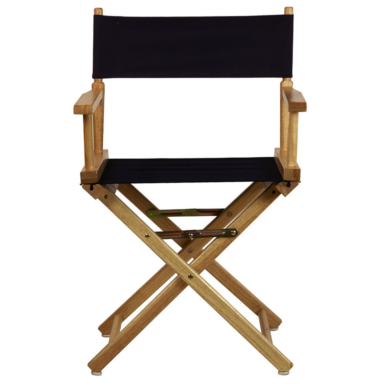 Chaise de réalisateur pliante 18 po, Bleu marine, Naturel