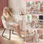 Chaise de coiffeuse Petal Teddy - Fauteuil de maquillage avec pieds robustes en métal-129424261