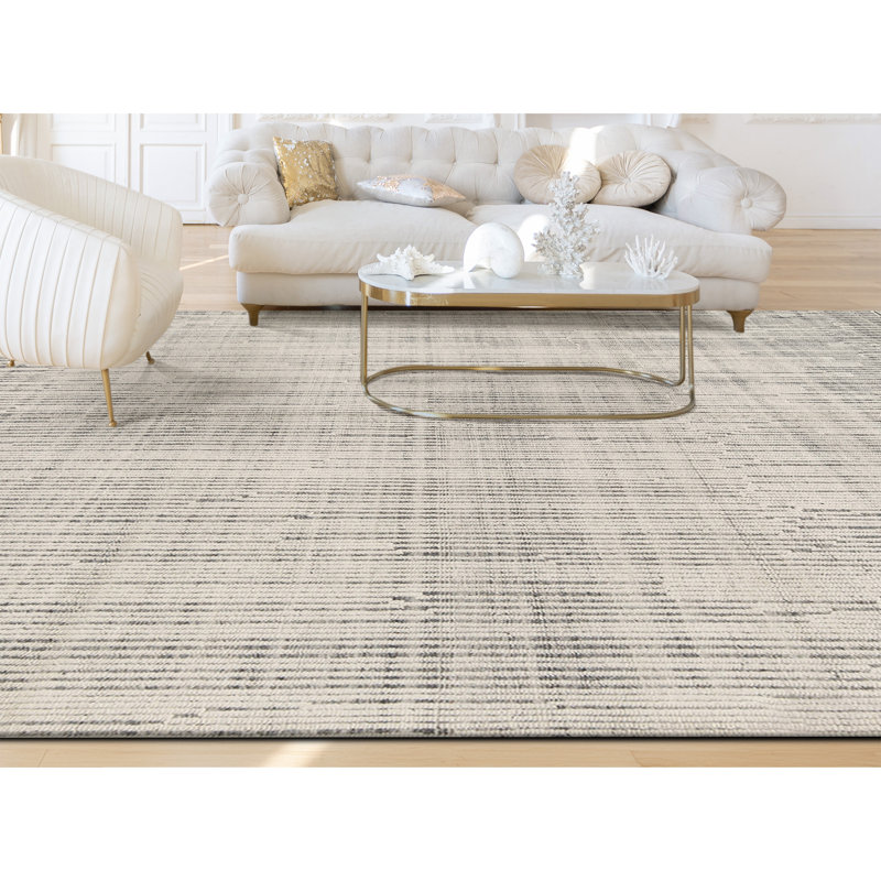 Handmade Wool Plaid Area Rug, Rectangle 10' x 14'