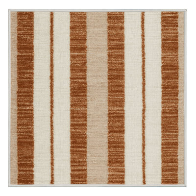 Machine Washable Checkered Beige Area Rug