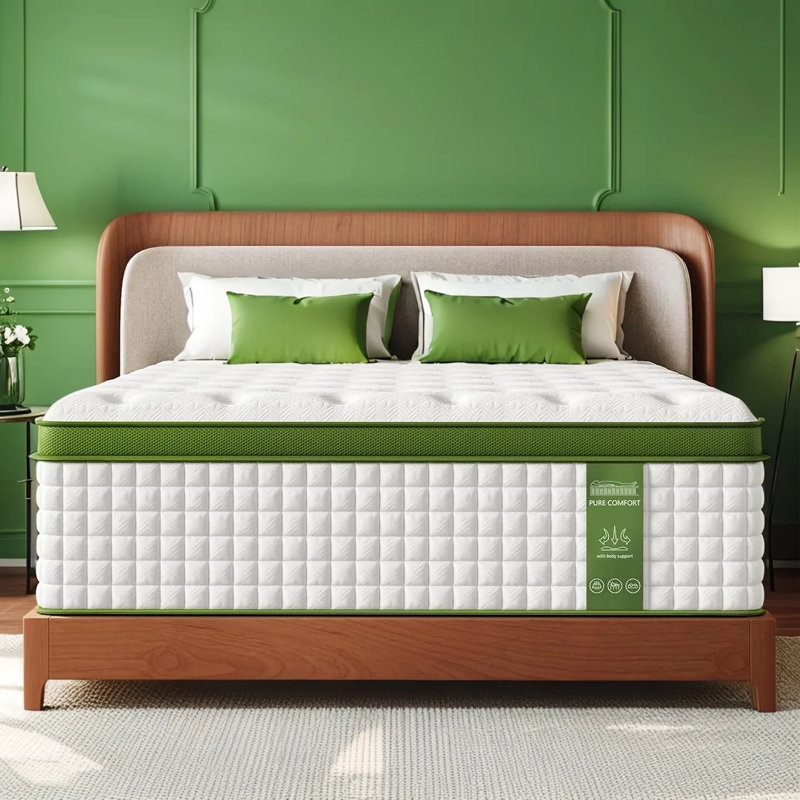 BedStory 8-Layer Medium Firm Hybrid Mattress with Gel Memory Foam & Convoluted Support - Fiberglass-Free, CertiPUR-US/OEKO-TEX, Dual-Zone Coils
