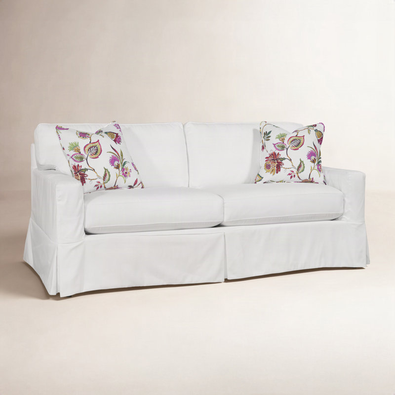 Gramercy Park Full Sleeper Loveseat with Slipcover, Gel Memory Foam Mattress, Basic Beige; 0317-85