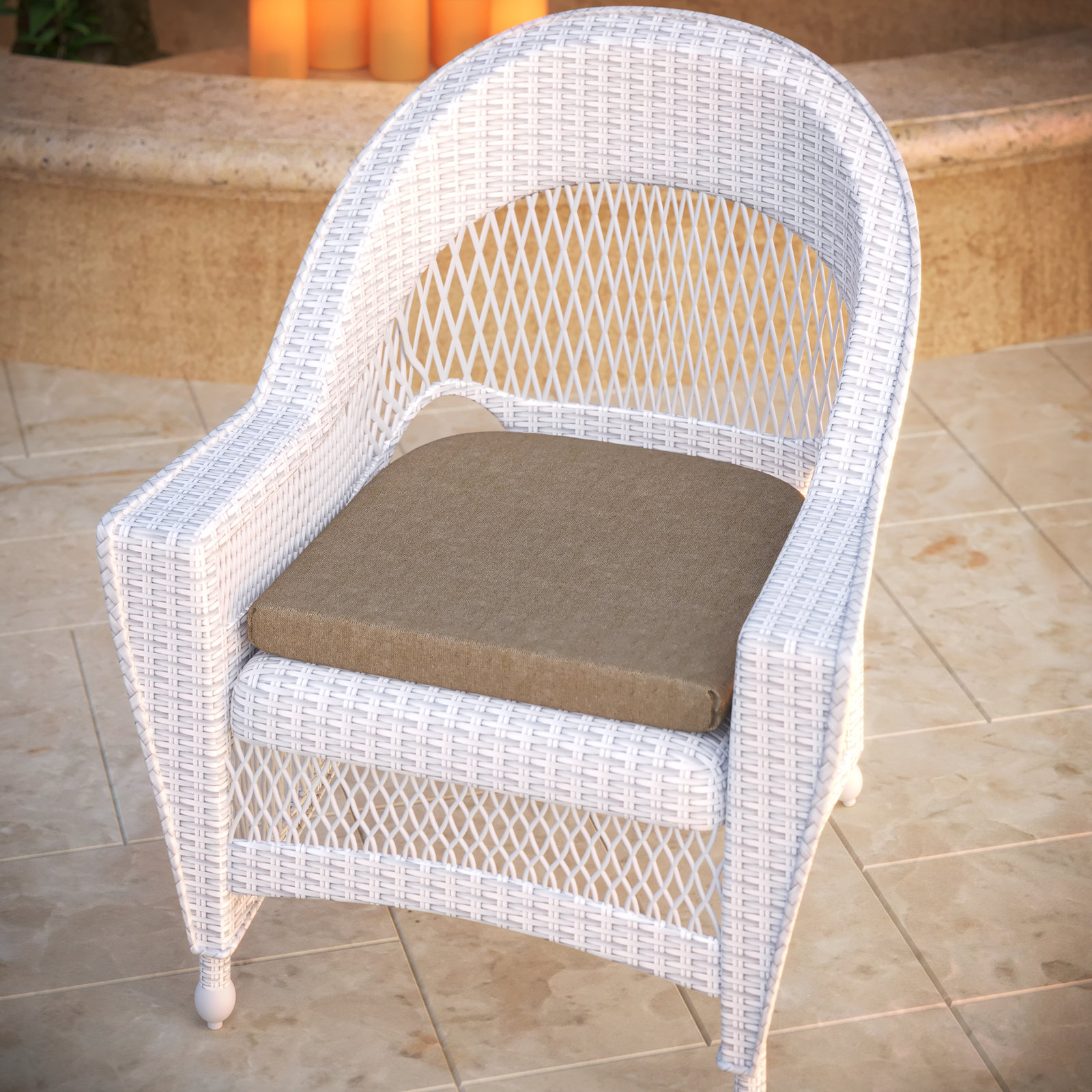 18" Sunbrella® Seat Cushion, Sunbrella® Spectrum Mushroom
