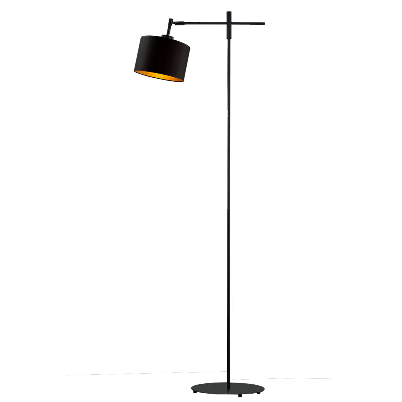 Brendi 145cm Swing Arm Floor Lamp, Black, Black