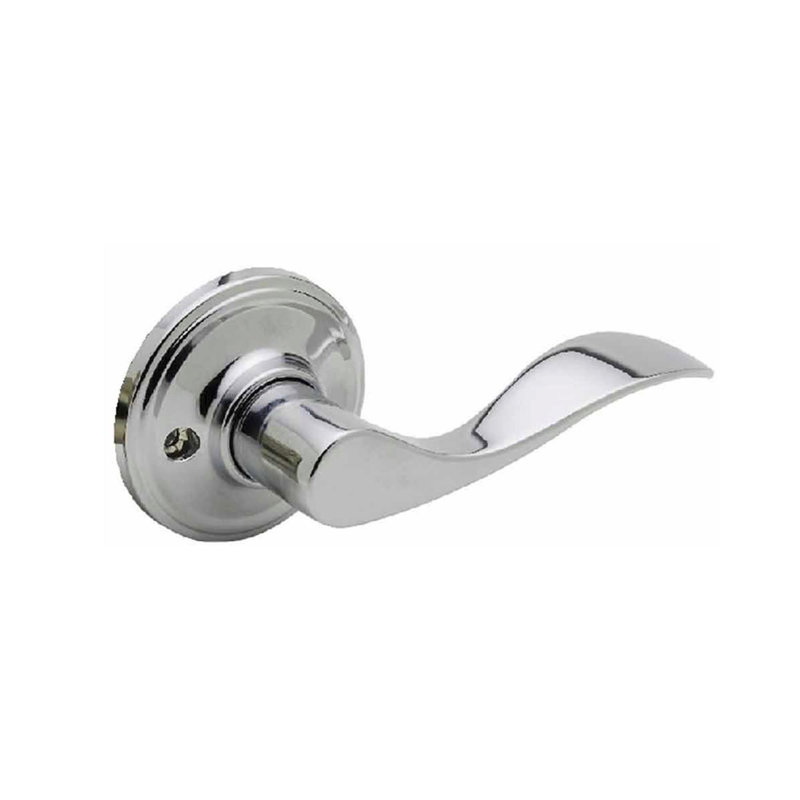 Fausse poignée de porte simple, Chrome inoxydable poli, Droite