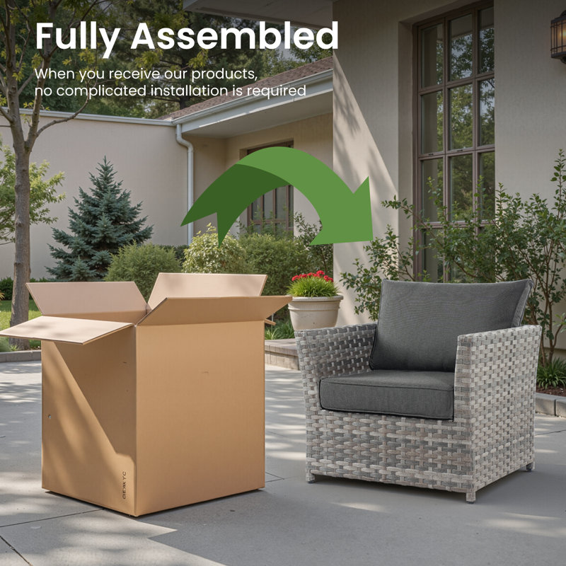 Ignatz 4 - Person Patio Conversation Set with Cushions, Yes, Black