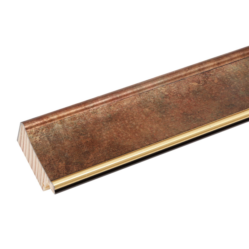 Austwell Wood Bevelled Picture Frame, 65cm H x 45cm W x 1.6cm D, Gold