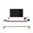 Modern TV Stand with Storage, White & Walnut, 70.9 x 19.1 x 13.8 Inches | 100% Melamine Coated Particle Board, Thickness: 0.7 Inches | Stylish Scandinavian Design, Numerous Shelves for Additional Storage-1496093431