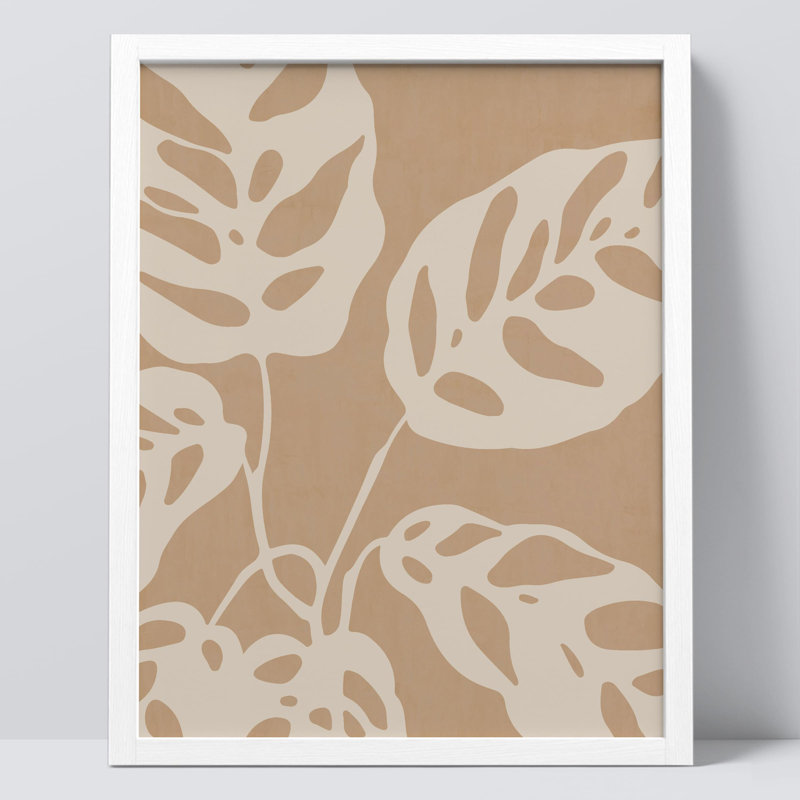 «Palm Monstera Green Leaf» sur papier, Blanc, H 10 po x l 8 po