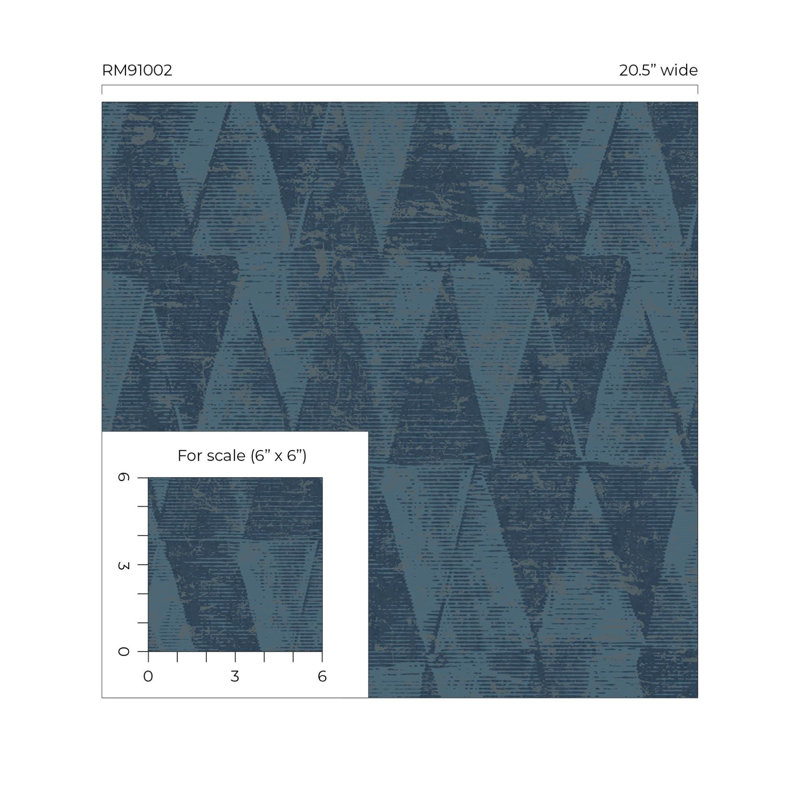 Rouleau de papier peint L 27 pi x l 27 po Cassundra, Bleu