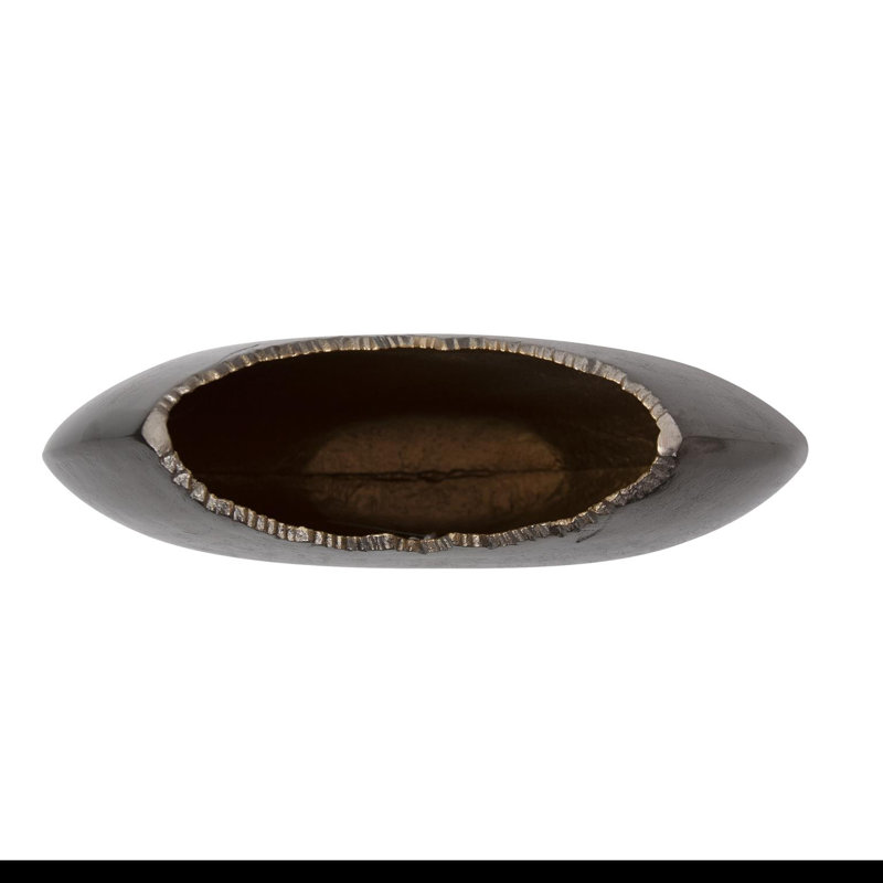 Baniff Jagged Edged Disc Vase- Medium, 10" H x 11.5" W x 3.5" D