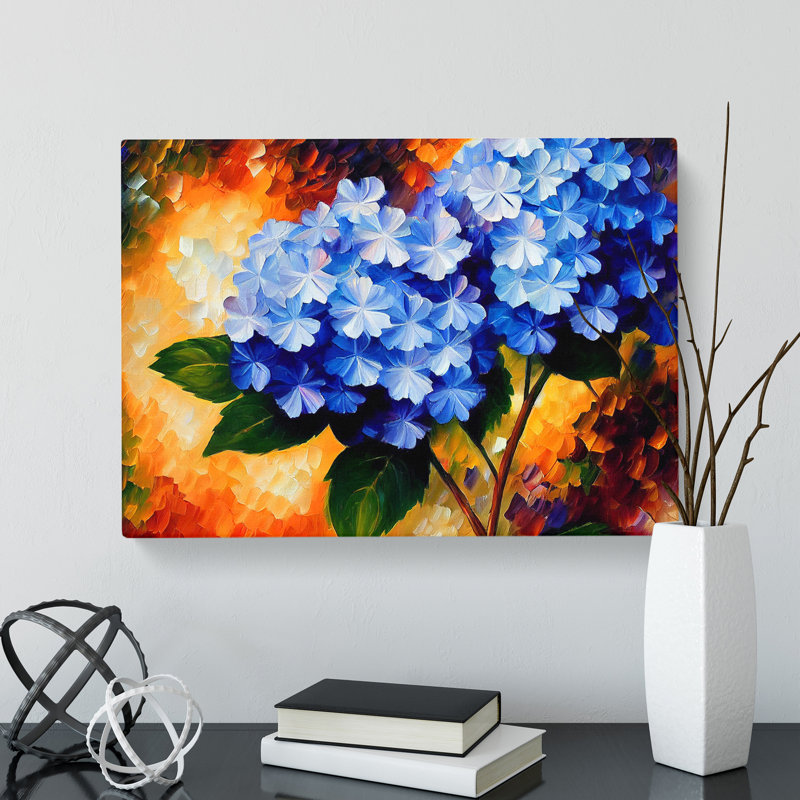 Hydrangea Flower Painting Vol.1 - Wrapped Canvas, 35cm H x 50cm W x 3cm D