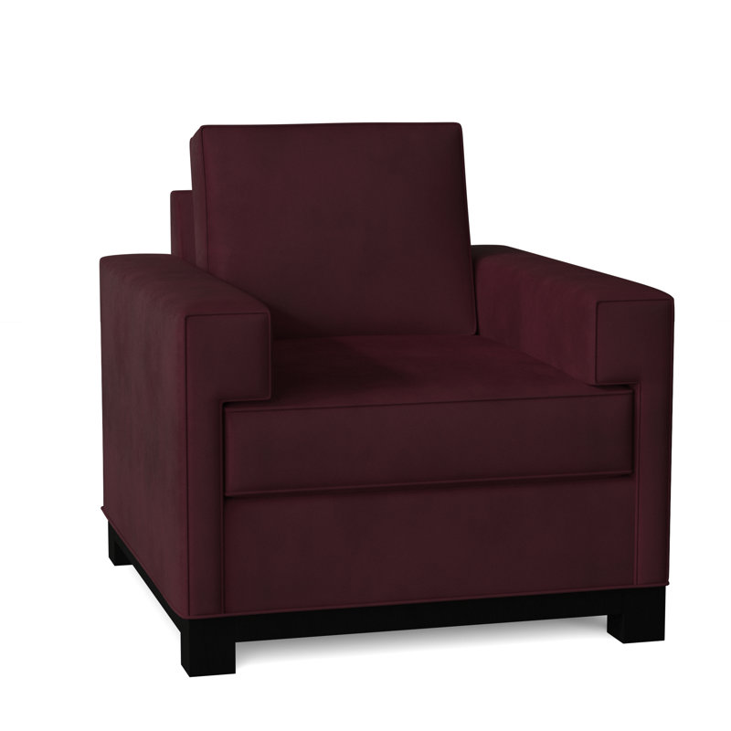 Fauteuil de 38 po de largeur Grace, Noir, Souple, Denim suprême