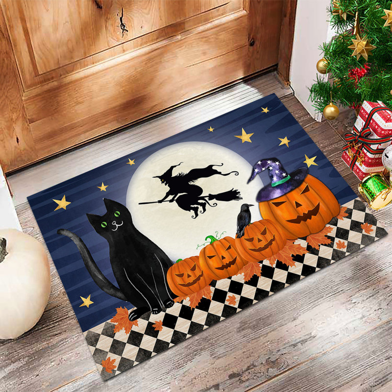 Paillasson antidérapant pour l'extérieur d'Halloween, D