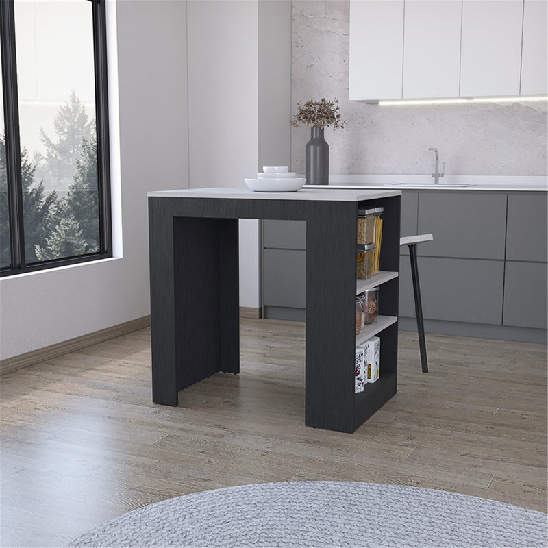 Versatile Compact Kitchen Island with Efficient Storage and Practical Design, Black