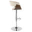Tabouret de bar réglable pivotant en noyer et crème Betuel de style Mid-Century moderne - ensemble de 2