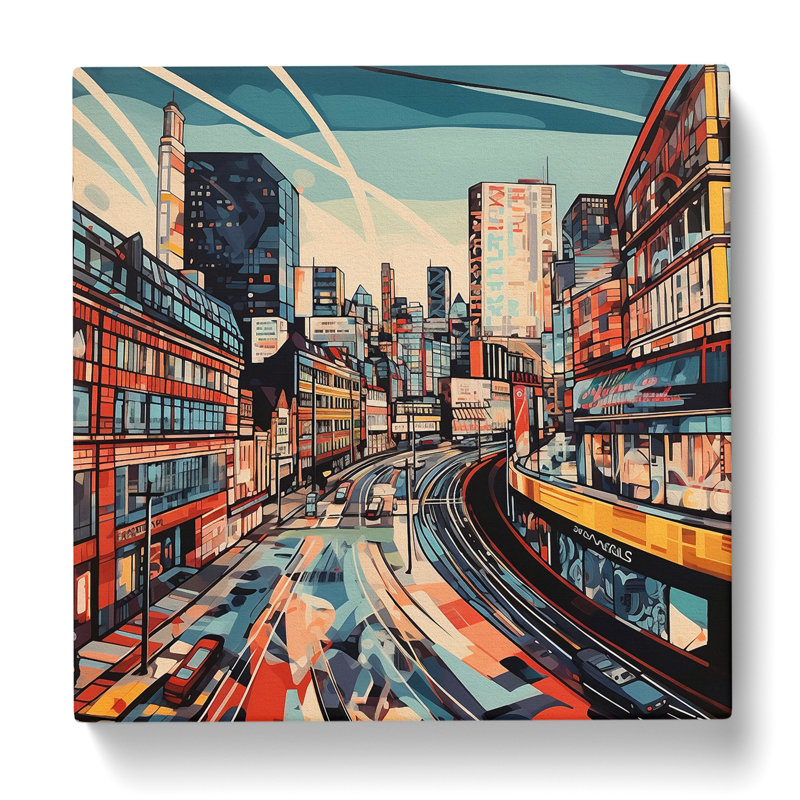 City Of Manchester Futurism - No Frame Print, 50cm H x 50cm W x 3cm D