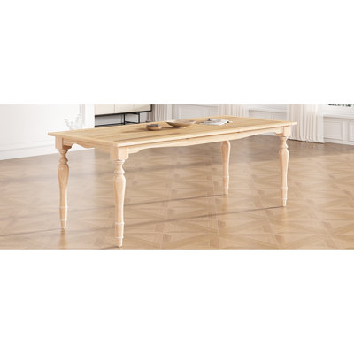 Table extensible de 82,7 pouces avec atmosphère rétro, rallonge de salle à manger en bois massif - et attrayante pour la maison
