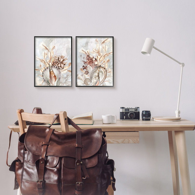 «Stupell Industries», ensemble de 2 estampes giclées encadrées par June Erica Vess, H 14 po x l 22 po x P 1,5 po