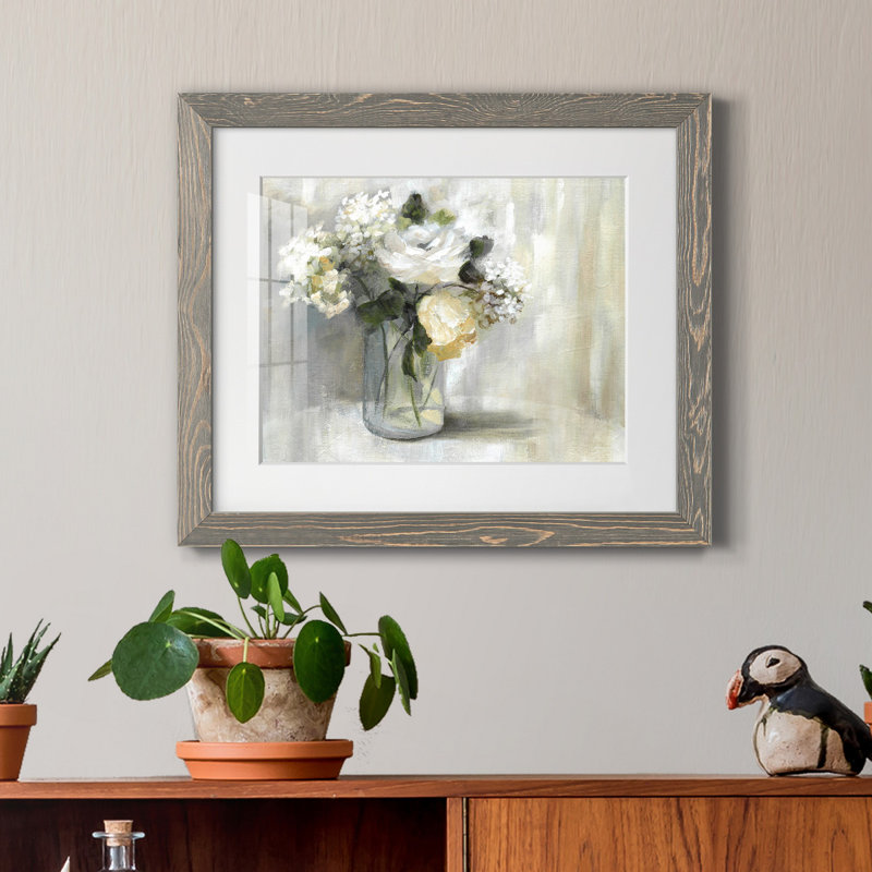 «Summer Nuance I» par J Paul, reproduction d'art sur papier encadrée, H 20 po x l 17 po x P 1,5 po, Gris