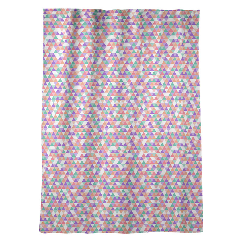 Rideau de fenêtre à motif triangle mauve, Rose / orange