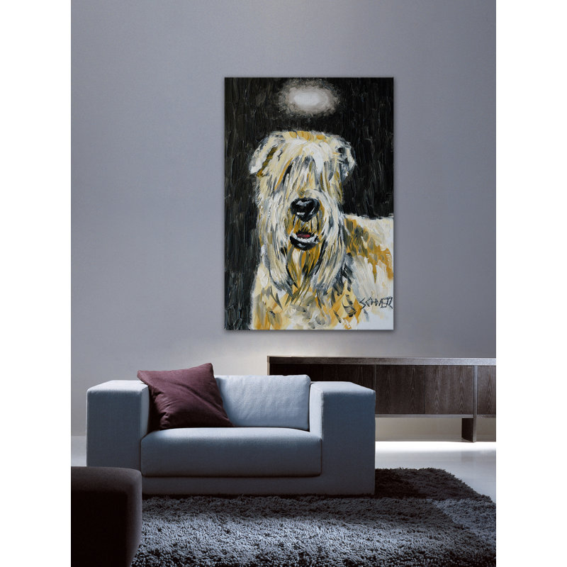 «Soft Coated Wheaton Terrier Angel» par Jay Schmetz, reproduction sur toile, H 18 po x l 12 po