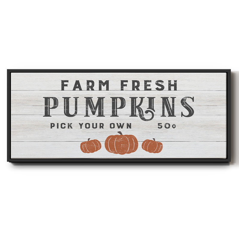 Farm Fresh Pumpkins - Toile encadrée, H 20 po x l 50 po