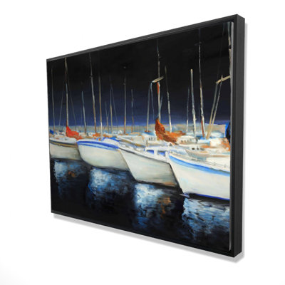 Fishing Boats At The Marina Print On Canvas