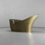 Vast Studio  Aged Brass Freestanding Asymmetrical Bathtub – Aged Brass/White Metallic Solid Surface Deep Soaking Tub with High-Back Wave Design & Modern Luxury Finish