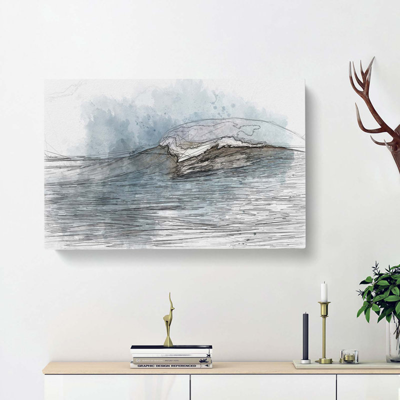 Wave Rising In Abstract - Wrapped Canvas, 60cm H x 91cm W x 3cm D