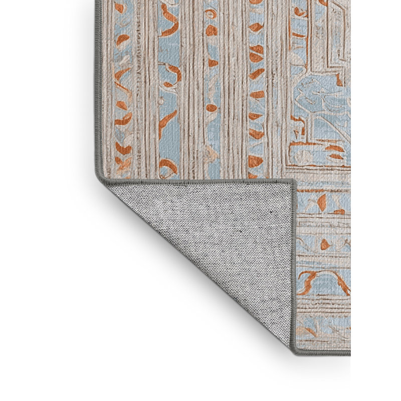 Tapis gris lavable à la machine, Rectangulaire 3 pi x 5 pi